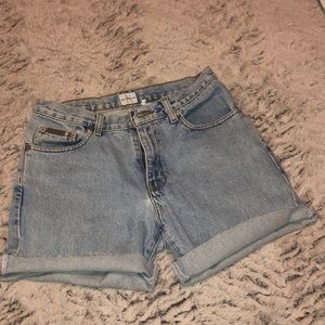 Calvin Klein denim shorts.
